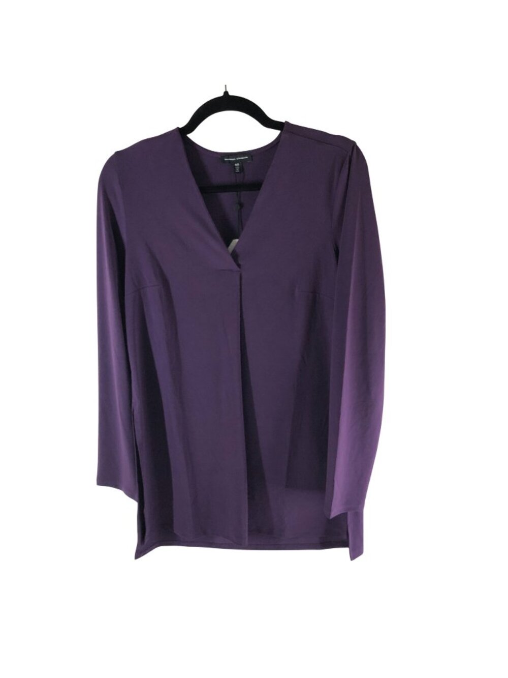 Universal Standard Womens Tunic Top Long Sleeve V Neck Pleat Purple 4XS 00-0